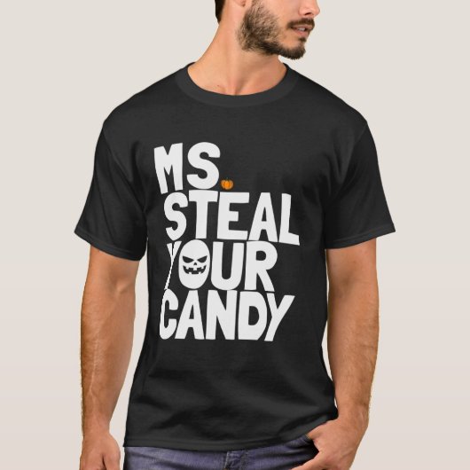 Ms Steal Your Candy Toddler Halloween Outfit Girls Tシャツ (正面)