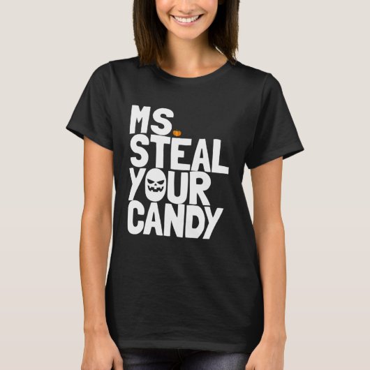 Ms Steal Your Candy Toddler Halloween Outfit Girls Tシャツ (正面)