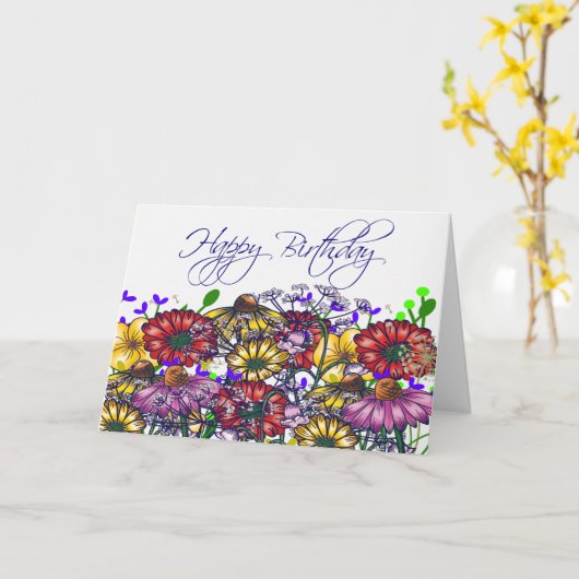 Ms Taylor誕生日 カード (黄色い花)