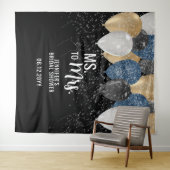 Ms to Mrsバルーンデニムブライダルシャワー背景 タペストリー (インサイチュ(横))