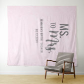 Ms to Mrsピンクの赤面モダンブライダルシャワー背景 タペストリー (インサイチュ(横))