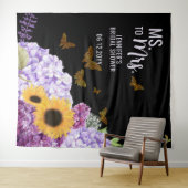 Ms to Mrsフローラ蝶ブライダルシャワー背景 タペストリー (インサイチュ(横))