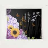 Ms to Mrsフローラ蝶ブライダルシャワー背景 タペストリー (正面(横))