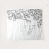 Ms to Mrsホワイトブライダルシャワー背景 タペストリー (正面(横))