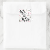 Ms to Mrs文字ピンクフローラハートブライダルシャワー スクエアシール (バッグ)