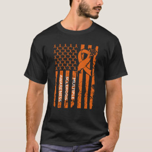 MS Warrior多発性硬化症認識度リボンUSA Tシャツ