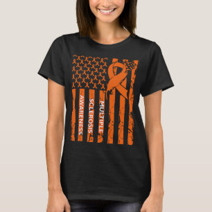 MS Warrior多発性硬化症認識度リボンUSA Tシャツ