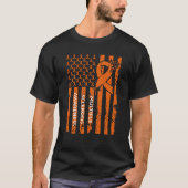 MS Warrior Multiple Sclerosis Awareness Ribbon USA Tシャツ (正面)
