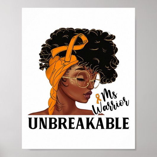 Ms Warrior Unbreakable Black Woman Crps Awareness  ポスター (正面)