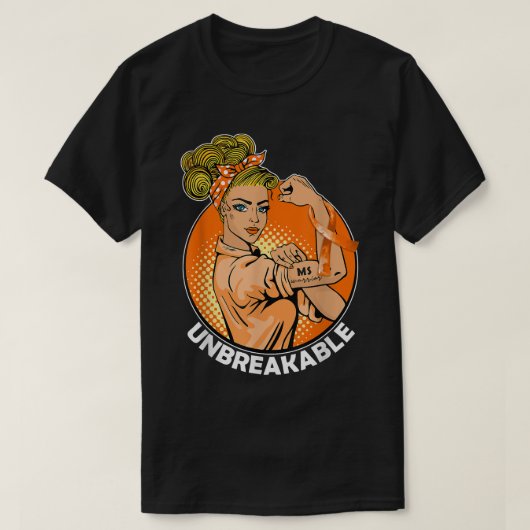 MS Warrior Unbreakable Multiple Sclerosis Awarenes Tシャツ (デザイン正面)