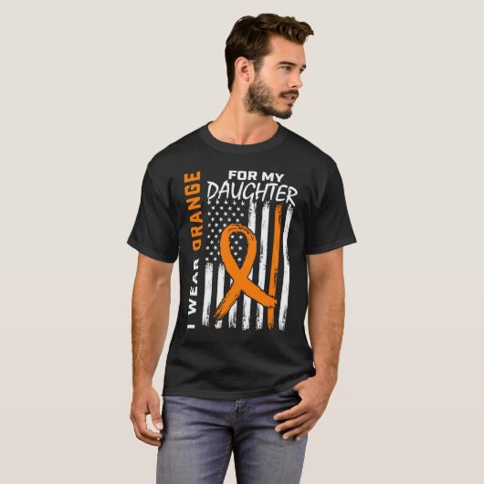 MS Wear Orange Daughter Multiple Sclerosis Awarene Tシャツ (正面フル)