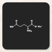 MSGグルタミン酸ナトリウム分子化学式 スクエアペーパーコースター (正面)