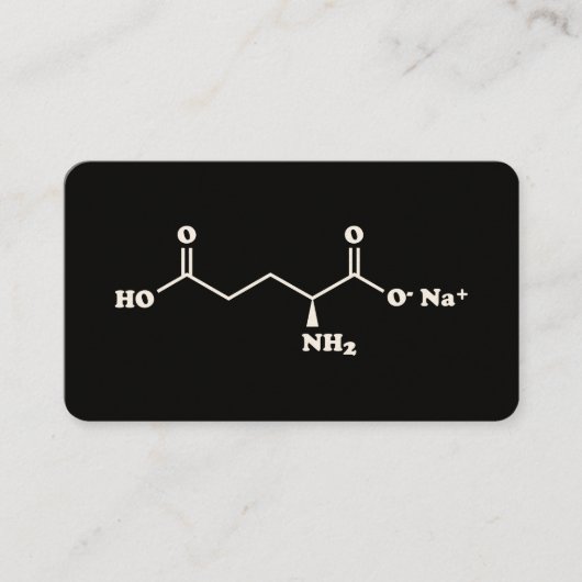 MSG Monosodium Glutamate Molecule Chemical Formula 名刺 (正面)