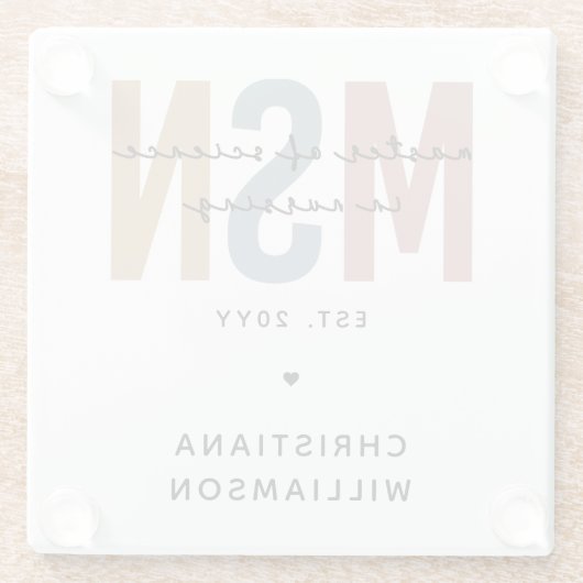 MSNカスタム看護学修士課程 ガラスコースター (裏面)