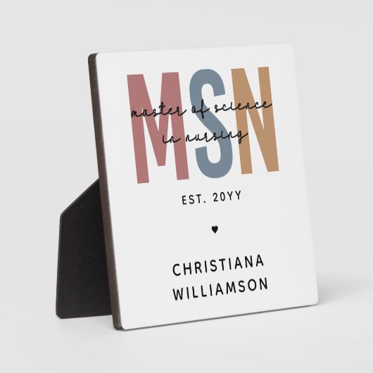 MSNカスタム看護学修士課程 フォトプラーク (正面)