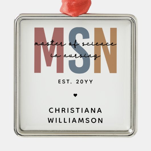 MSNカスタム看護学修士課程 メタルオーナメント (正面)
