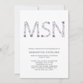 MSN卒業お祝い、フローラナース紫 招待状 (正面)