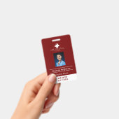 MSN RN FNP学生ナース赤写真QRコード バッジ (手持ち)