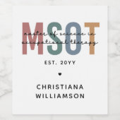 MSOT職業科学の修士セラピー ワインラベル (シングルラベル)