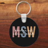MSWソーシャルワークのマスターレトロ卒業 キーホルダー (正面)