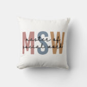 MSWソーシャルワークのマスターレトロ卒業 クッション (正面)
