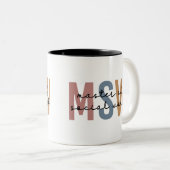 MSWソーシャルワークのマスターレトロ卒業 ツートーンマグカップ (正面右)