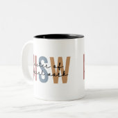 MSWソーシャルワークのマスターレトロ卒業 ツートーンマグカップ (正面左)