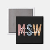 MSWソーシャルワークのマスターレトロ卒業 マグネット (正面/裏面)