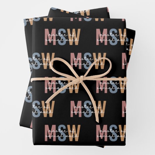 MSWソーシャルワークのマスターレトロ卒業 ラッピングペーパーシート (インサイチュ)