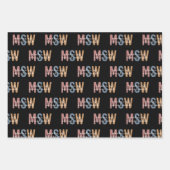 MSWソーシャルワークのマスターレトロ卒業 ラッピングペーパーシート (正面)