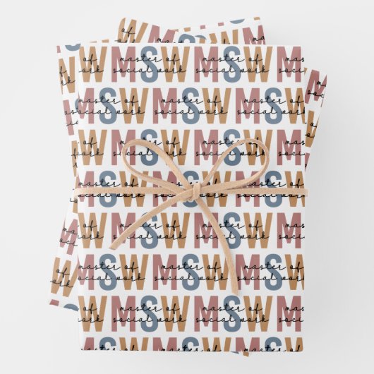 MSWソーシャルワークのマスターレトロ卒業 ラッピングペーパーシート (インサイチュ)