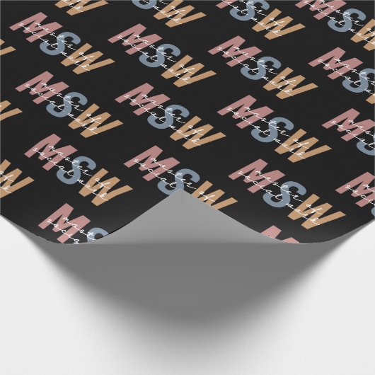 MSWソーシャルワークのマスターレトロ卒業 ラッピングペーパー (角)