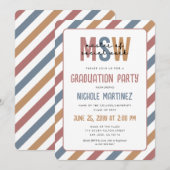 MSWソーシャルワーク修士卒業レトロ 招待状 (正面/裏面)