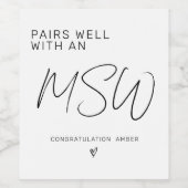 MSW学位卒業パーティマスター・オブ・ソーシャル・ワーク ワインラベル (シングルラベル)