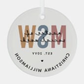 MSW社会カスタム業務修士レトロ卒業 ガラスオーナメント (裏面)