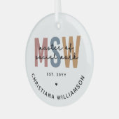 MSW社会カスタム業務修士レトロ卒業 ガラスオーナメント (正面左)