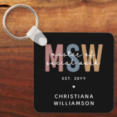 MSW社会カスタム業務修士レトロ卒業 キーホルダー (正面)