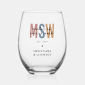 MSW社会カスタム業務修士レトロ卒業 ステムなしワイングラス (正面)