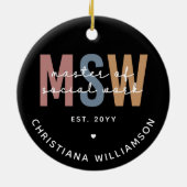 MSW社会カスタム業務修士レトロ卒業 セラミックオーナメント (裏面)