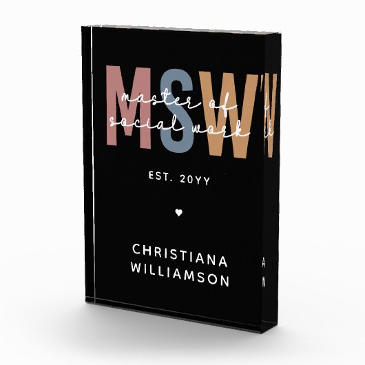 MSW社会カスタム業務修士レトロ卒業 フォトブロック (右)