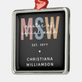 MSW社会カスタム業務修士レトロ卒業 メタルオーナメント (左)