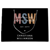 MSW社会カスタム業務修士レトロ卒業 ラージペーパーバッグ (正面)