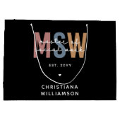 MSW社会カスタム業務修士レトロ卒業 ラージペーパーバッグ (裏面)