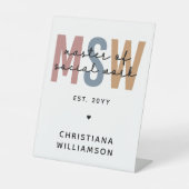 MSW社会カスタム業務修士レトロ卒業 台座サイン (正面)