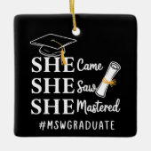 MSW Master’s Degree Master of Social Work Graduate セラミックオーナメント (正面)