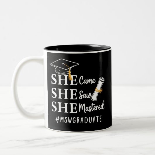MSW Master’s Degree Master of Social Work Graduate ツートーンマグカップ (左)