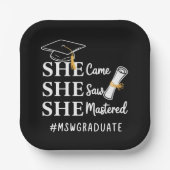 MSW Master’s Degree Master of Social Work Graduate ペーパープレート (正面)