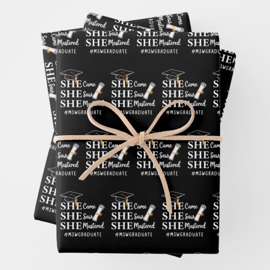 MSW Master’s Degree Master of Social Work Graduate ラッピングペーパーシート (インサイチュ)