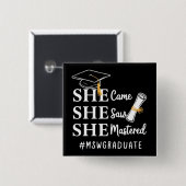 MSW Master’s Degree Master of Social Work Graduate 缶バッジ (正面&裏面)