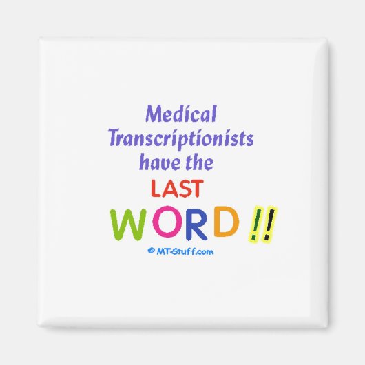 MTが最後の単語を持つ マグネット (正面)